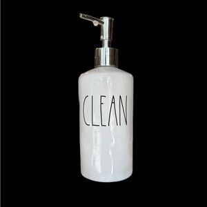 Rae Dunn White Soap Dispenser with Silver Pump